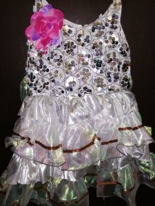 Kids Costumes to Hire - Sequin Silver Dress - GIRL